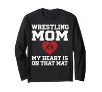 Wrestling Mom My Heart is on That Mat Vintage Manche Longue