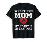Wrestling Mom My Heart is on That Mat Vintage T-Shirt