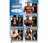 Wrestling - Poster - WWE- Smackdown Superstars + 1 paquet de tesa Powerstrips® - Contenu 20 pièces