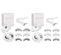 WREWING CT10 Lot de cils magnétiques sans colle, réutilisables, naturels et volumineux pour soirée, usage quotidien (2 styles, 02+06)