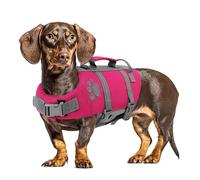 WREWING Gilet de sauvetage pour chiens de petite et moyenne taille - Gilet de natation flottant réglable avec poignée de sécurité, sangles réfléchissantes et crochet pour laisse pour la natation, le