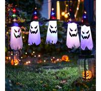 WREWING Guirlande lumineuse d'Halloween fantôme chapeau de sorcière pour décoration intérieure et extérieure, longue durée de vie, haute luminosité, porche, cour, arbre