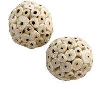 WREWING Madar Lot de 2 balles à mâcher naturelles pour perroquets, hamsters, lapins - Lot de 2 petits jouets dentaires pour animaux de compagnie (jouet à mâcher respectueux de l'environnement)