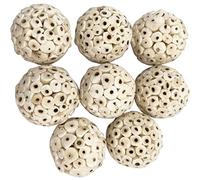 WREWING Madar Lot de 8 balles à mâcher naturelles pour perroquets, hamsters, lapins - Lot de 8 petits jouets dentaires pour animaux de compagnie (jouet à mâcher respectueux de l'environnement)
