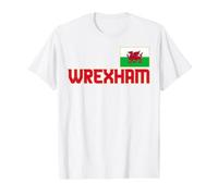 Wrexham Pays de Galles City Cymru Drapeau du Pays de Galles Dragon, Rouge T-Shirt Graphique avec Valeur, Homme, Blanc, XL