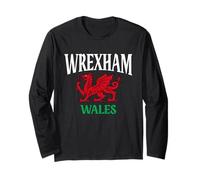 Wrexham Wales Cymru Drapeau Gallois Dragon Wrexham City Love Manche Longue