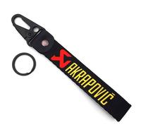 WRFUU Moto Polyester Porte-clés personnalisé en brodé Porte-clés personnalisé Porte-clés pour AKRAPOVIC,Black-A