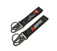 WRFUU Moto Polyester Porte-clés personnalisé en brodé Porte-clés personnalisé Porte-clés pour AKRAPOVIC,Black-A