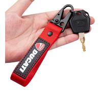 WRFUU Moto Polyester Porte-clés personnalisé en brodé Porte-clés personnalisé Porte-clés pour Ducati,Red-A