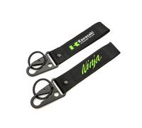 WRFUU Moto Polyester Porte-clés personnalisé en brodé Porte-clés personnalisé Porte-clés pour Kawasaki Ninja,Black-A