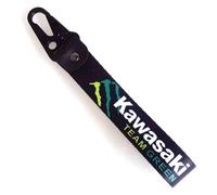 WRFUU Moto Polyester Porte-clés personnalisé en brodé Porte-clés personnalisé Porte-clés pour Kawasaki,Black-A