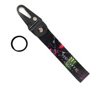 WRFUU Moto Polyester Porte-clés personnalisé en brodé Porte-clés personnalisé Porte-clés pour Monster,Black-A