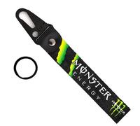 WRFUU Moto Polyester Porte-clés personnalisé en brodé Porte-clés personnalisé Porte-clés pour Monster,Black-A