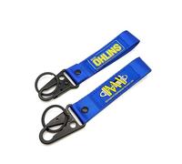 WRFUU Moto Polyester Porte-clés personnalisé en brodé Porte-clés personnalisé Porte-clés pour Ohlins,Blue-A