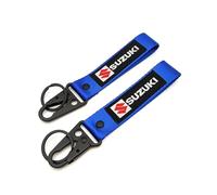 WRFUU Moto Polyester Porte-clés personnalisé en brodé Porte-clés personnalisé Porte-clés pour Suzuki,Blue-A