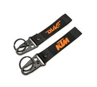 WRFUU Porte-clés broderie en polyester moto porte-clés personnalisés porte-clés personnalisés lanières pour KTM Duke, Black-A