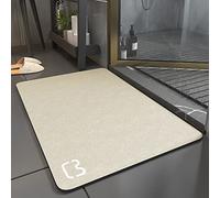 WRIGGY Tapis De Bain Diatomit Absorbant Séchage Rapide Antidérapant Beige-50x80cm