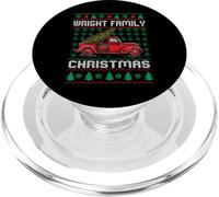 Wright Family Ugly Christmas Sweater Red Truck Funny Xmas PopSockets PopGrip pour MagSafe
