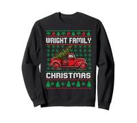 Wright Family Ugly Christmas Sweater Red Truck Funny Xmas Sweatshirt