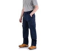 WRIGHT FITS WrightFits Pantalon de travail Falcon pour hommes - Noir et marine - Pantalon cargo de combat de sécurité à usage cargo et genouillères triplement cousues - Vêtements de travail durables