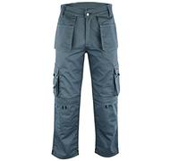 WrightFits Hommes Pro-11 Pantalon de Travail Noir-Pantalon Cargo de Combat de sécurité à Usage intensif-Multi Poches et Poches genouillères-Vêtements de Travail durables
