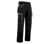 WrightFits Olympian Pro Pantalon de travail pour homme - Pantalon cargo de sécurité robuste - Poches cargo et genouillères triple couture - Vêtement de travail durable noir et gris (76,2 cm à 106,7