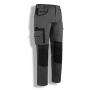 WrightFits Olympian Pro Pantalon de travail pour homme - Pantalon cargo de sécurité robuste - Poches cargo et genouillères triple couture - Vêtement de travail durable noir et gris (76,2 cm à 106,7