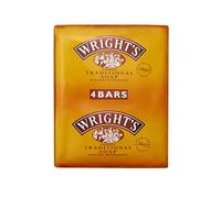 Wright's Savon au goudron de houille, pour le nettoyage quotidien de la peau, adapté à tous les types de peau. 4 barres de 100 g