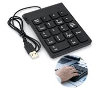 Wriligel Pavé numérique Filaire, pavé numérique avec Port USB, Clavier numérique 18 Touches Portable Ultra-Fin, pavé numérique pour Laptop, Notebook, PC de Bureau, Noir