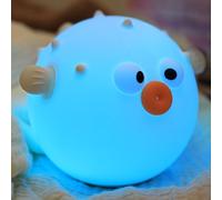 Wrischan Poisson Rond Veilleuse Bébé, Changement de Couleur Veilleuse Enfant Rechargeable, À intensité variable & Arrêt Programmé lampe de chevet tactile pour chambre d'enfant