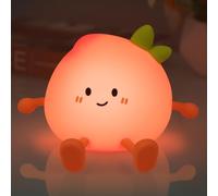 Wrischan Veilleuse pour enfants, Lampe de nuit en silicone pour enfants, lampe de table rechargeable, lampe de chevet, veilleuse décorative pour chambre à coucher, salon, salle à manger (Pêche)