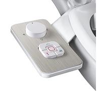 WRISIN Bidet non électrique à eau froide avec contrôles de pression, bidet de toilette autonettoyant double buse pour lavage avant et arrière (nickel brossé)