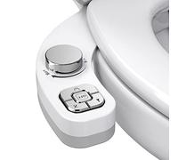 WRISIN Bidet Toilette WC Bidet Japonaise Pulvérisateur Bidet Kit Abattant WC Alle De Bain avec Double Buses rétractables autonettoyantes (CHROME)