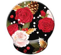 Wrist Rest Pad,Ergonomic Mouse Pad with Memory Foam,Non-Slip Rubber Mouse Wrist Support Mat for Working Games-Rose008