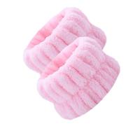 Wrist SPA Washband - Lot de 2 bandeaux en polaire corail absorbants pour le visage, les exercices de sport, les filles, le yoga