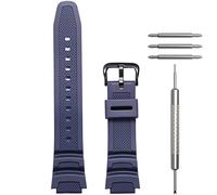 WRISTARMOR Bracelet de montre de rechange en résine pour homme AE-1100w SGW-300H AE-1000w AE-1200 W-218H bracelet de montre de sport étanche (boucle noire bleu foncé)