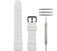 WRISTARMOR Bracelet de montre de rechange en résine pour homme AE-1100w SGW-300H AE-1000w AE-1200 W-218H Bracelet de montre de sport étanche (boucle blanche et noire)