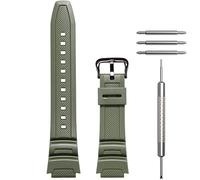 WRISTARMOR Bracelet de montre de rechange en résine pour homme AE-1100w SGW-300H AE-1000w AE-1200 W-218H MRW-200H bracelet de montre de sport étanche (boucle noire militaire)