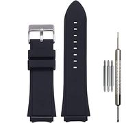 WRISTARMOR Bracelet de montre en caoutchouc de silicone 45 mm compatible avec GUESS W0247G3 W0040G3 W0040G7 pour homme et femme, bracelet de sport étanche 22 mm, noir
