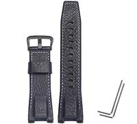 WRISTARMOR Bracelet de montre en cuir compatible avec Casio G-shock GST-B210/GST-B100/S130/W300GL/400G/W330/GST-W120 - Bracelet de montre en caoutchouc pour homme (ligne noire et blanche)