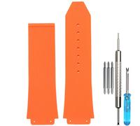 WRISTARMOR Bracelet de rechange Big Bang de 25 mm compatible avec Hublot Big Bang Watch Band Sports étanche en caoutchouc Accessoires de montre (orange)