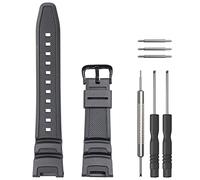 WRISTARMOR Bracelet de rechange en résine pour montre de sport SGW-100 à double capteur étanche pour homme (boucle noire)