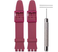 WRISTARMOR Bracelet de rechange en silicone pour montre Swatch GS124 GW164 GB274 en caoutchouc résistant à la transpiration avec outil (rouge vin)