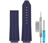 WRISTARMOR Bracelet de rechange étanche en caoutchouc Big Bang de 25 mm compatible avec Hublot Big Bang (bleu foncé)