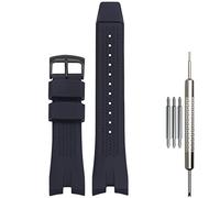 WRISTARMOR Bracelet en caoutchouc compatible avec Citizen AW1475 1476 1477 CA4154 4155 Men Eco-Drive Bracelet de rechange en silicone (boucle noire)