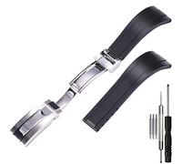WRISTARMOR Bracelet en caoutchouc compatible avec Rolex Yacht-Master OYSTERFLEX Daytona Submariner Watch Band 20 mm 21 mm silicone de rechange, 21 mm, caoutchouc, quartz créé