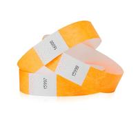 WristCo Lot de 1000 bracelets en Tyvek Orange fluo 1,9 cm
