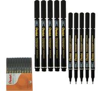 Write-4-All Lot De 10 Marqueurs Permanents Style Stylo À Pointe Extra Fine Noir Encre Imperméable À La Décoloration Séchage Rapide Nf450