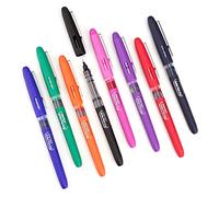 WRITECH Lot de 8 stylos à bille à encre liquide à séchage rapide, pointe extra fine de 0,5 mm, couleurs assorties pour écrire, prendre des notes et dessiner (multicolore)