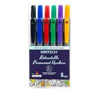 WRITECH Marqueur permanent rétractable - Couleurs assorties (lot de 6)